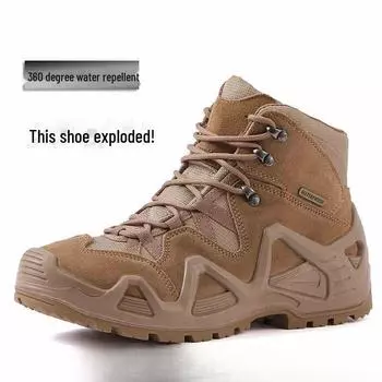 Мужские полуботинки для походов и тренировок из нескользящей кожи средней высоты для отдыха на природе на осень/зиму Size 40