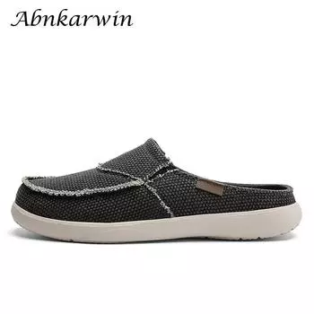 Мужские полутапочки из парусины, роскошные дизайнерские туфли без застежек, летние дышащие, легкие, дропшиппинг 39 хаки