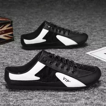 Мужские полутапочки, летние удобные дышащие повседневные туфли на плоской подошве, мужские слипоны, легкие поддерживающие мокасины, мужские кроссовки 39 белый