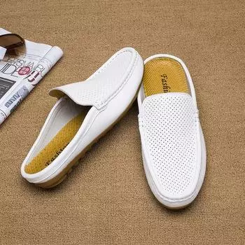 Мужские полутапочки Slip-On, летние повседневные туфли на плоской подошве, дышащие туфли Muller, легкие полутапочки, удобные туфли на плоской подошве, повседневные туфли на плоской подошве 38