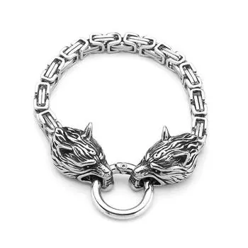Мужские популярные браслеты из нержавеющей стали Viking Charm Cool Street Party Jewelry Gift 23cm