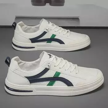 Мужские повседневные белые кроссовки Slip-On весна/лето 2024 г. 42 авокадо/зелёный