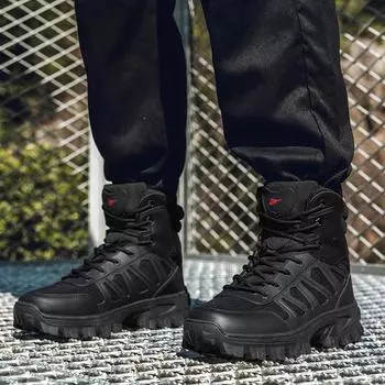 Мужские повседневные ботинки для активного отдыха, высокие мужские зимние ботинки, износостойкие мужские байкерские ботинки, толстая подошва, британский стиль, новые 39 бежевый