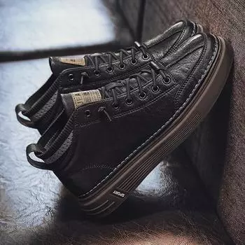 Мужские повседневные ботинки Martin в британском стиле 2024 года — осенние высокие кроссовки и модные рабочие ботинки средней высоты 39