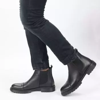 Мужские повседневные ботинки на резиновой подошве из натуральной кожи Челси