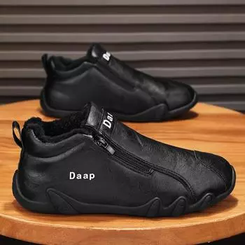 Мужские повседневные ботинки с низким верхом, модная универсальная обувь для мужчин, легкая, мягкая и удобная, бархатная и утепленная обувь 39 бежевый