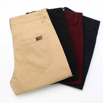 Мужские повседневные брюки цвета хаки больших размеров, деловые хлопковые брюки из саржи, мужские брендовые брюки 34 хаки
