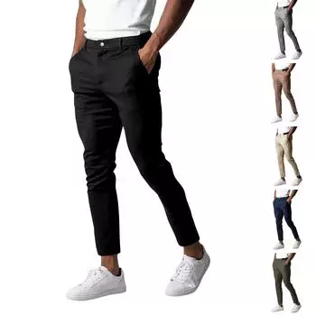 Мужские повседневные брюки, дышащие, мужские деловые универсальные брюки L армия зеленый