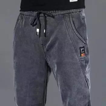 Мужские повседневные брюки джинсы большого размера свободного прямого кроя для весны и осени, износостойкие, для защиты труда, рабочие S
