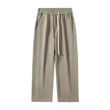 Мужские повседневные брюки из хлопка в стиле пэчворк, летние американские свободные модные спортивные брюки с прямыми штанинами, длинные брюки M чёрный