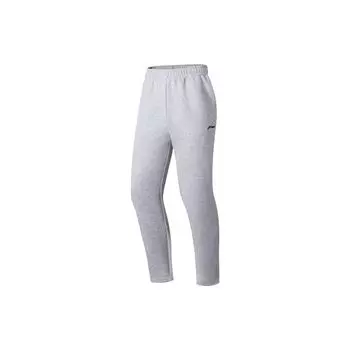 Мужские повседневные брюки Li Ning Fitness Series с логотипом и эластичными длинными манжетами, цветочно-серый AKLT115-4 3XL