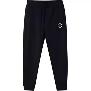Мужские повседневные брюки Li Ning Wade Series из флиса с манжетами, однотонные, черные YKLU325-1 S
