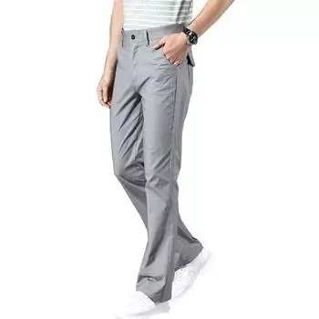 Мужские повседневные брюки, мужские тонкие повседневные брюки с микроклешами, модные эластичные тонкие мужские повседневные брюки в корейском стиле 28 белый