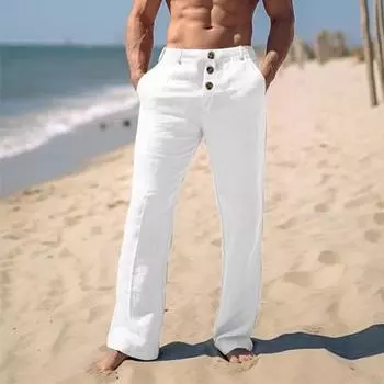 Мужские повседневные брюки, однотонные брюки стандартного кроя с усиленными карманами | Дышащая мягкая и удобная ткань | Сочетайте с топами, куртками, рубашками L небесно-голубой