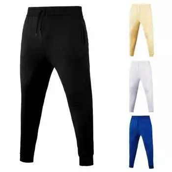Мужские повседневные брюки осень-зима флисовые спортивные брюки мужские беговые спортивные брюки для спортзала модные однотонные длинные брюки для тренировок S темно-синий