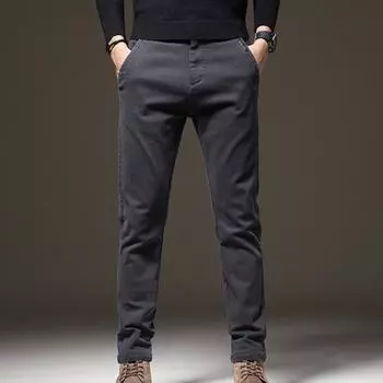 Мужские повседневные брюки прямого кроя, однотонные, с карманами, застежкой-молнией, гладкие, быстросохнущие, для улицы, длинные брюки 30 темно-серого