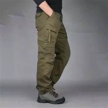 Мужские повседневные брюки с несколькими карманами, брюки-карго в стиле милитари, уличные походные мужские брюки в стиле хип-хоп L