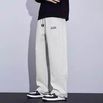 Мужские повседневные брюки широкого кроя с завязками на шнурке, модные в молодежном стиле 4XL (190 kg)