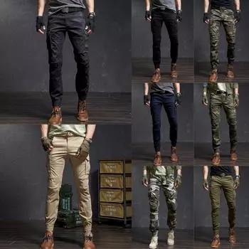 Мужские повседневные брюки, спортивные брюки, брюки большого размера на шнурке, мужские комбинезоны 38 чёрный