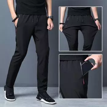 Мужские повседневные брюки Stretch Slim Fit с эластичной резинкой на талии Jogger Classic Blue Black Grey Male Брюки M синий