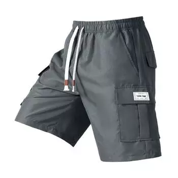 Мужские повседневные брюки, свободные брюки длиной пять четвертей, летние мужские прямые рабочие брюки, мужские шорты XXXL чёрный