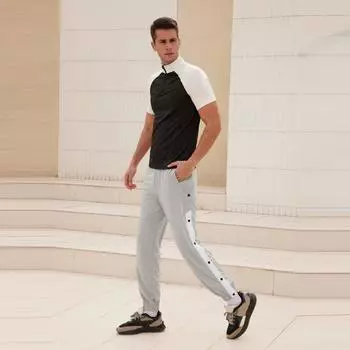 Мужские повседневные брюки Yousheng, свободные боковые карманы, эластичный пояс, застежка на пуговицы по бокам, однотонные спортивные штаны для тренировок и пляжа, длинные брюки M чёрный