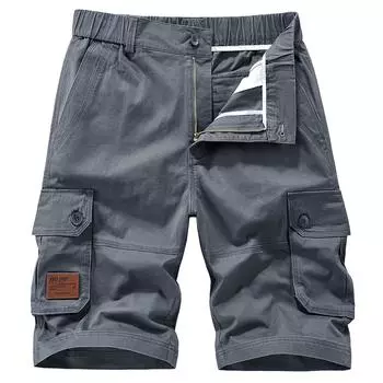 Мужские повседневные цветные карманные пляжные рабочие брюки-карго на открытом воздухе, шорты, брюки XXL