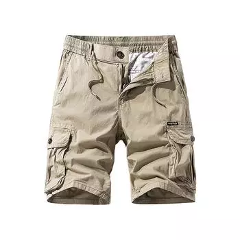 Мужские повседневные цветные карманные пляжные рабочие брюки-карго на открытом воздухе, шорты, брюки XXL хаки