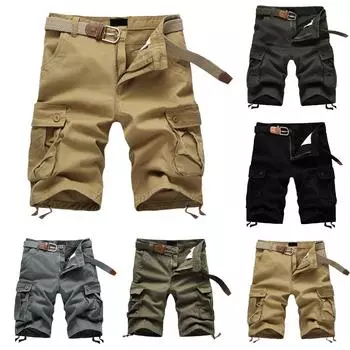 Мужские повседневные цветные карманные пляжные рабочие брюки-карго на открытом воздухе, шорты, брюки 31