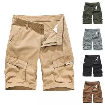 Мужские повседневные цветные карманные пляжные рабочие брюки-карго на открытом воздухе, шорты, брюки 30
