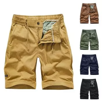 Мужские повседневные цветные карманные пляжные рабочие брюки-карго на открытом воздухе, шорты, брюки 38