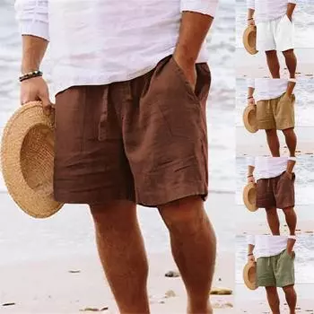 Мужские повседневные цветные уличные карманные пляжные рабочие брюки, пляжные шорты, брюки XXL белый
