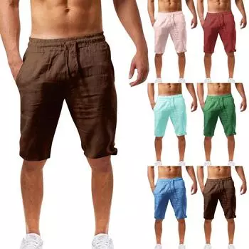 Мужские повседневные цветные уличные карманные пляжные рабочие брюки, пляжные шорты, брюки L