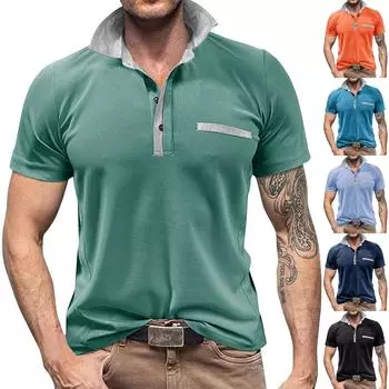 Мужские повседневные деловые однотонные рубашки с лацканами Мужские рубашки с пуговицами с принтом XXL чёрный