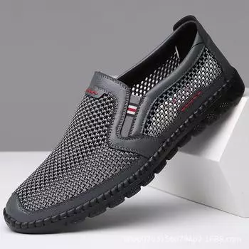 Мужские повседневные дышащие летние сетчатые туфли - удобные сандалии с мягкой подошвой для пап среднего возраста 39 чёрный
