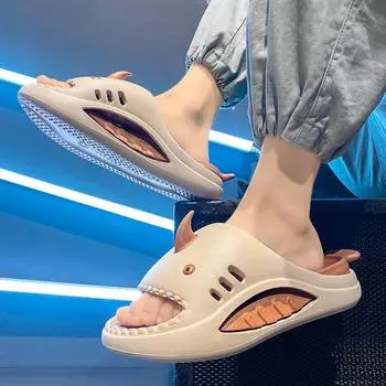 Мужские повседневные дышащие пляжные тапочки EVA с одним словом, подходящие по цвету, с мягкой подошвой, мужские классные домашние тапочки с одним словом 40 хаки