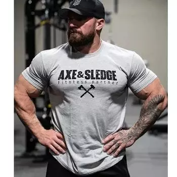 Мужские повседневные футболки для тренировок, фитнес-топ, мужская спортивная футболка Chris с коротким рукавом, хлопковая футболка для бега в тренажерном зале S чёрный