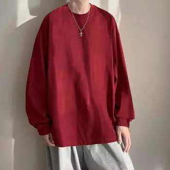 Мужские повседневные футболки с длинным рукавом, модные однотонные футболки, мужские футболки-шорты, мужские хлопковые футболки, базовые футболки для мужчин 2XL чёрный