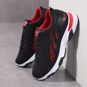 Мужские повседневные и модные черные кроссовки, водонепроницаемая спортивная обувь с кожаной поверхностью. 38 чёрный