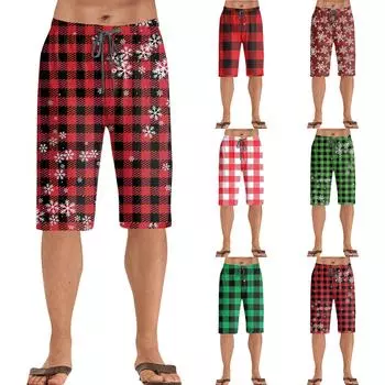 Мужские повседневные и модные шорты с рождественским принтом XXXL