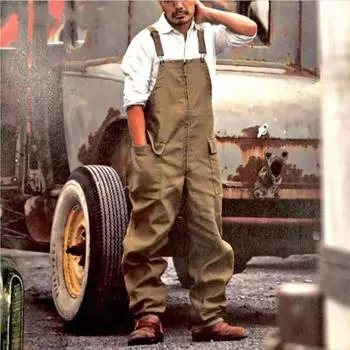 Мужские повседневные комбинезоны, модные мужские широкие брюки с широкими штанинами, длинные брюки, комбинезоны, комбинезон-комбинезон, брюки-карго, комбинезоны больших размеров S зелёный