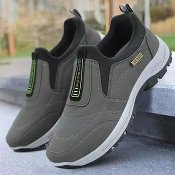 Мужские повседневные кожаные ботинки для походов, водонепроницаемые кроссовки из искусственной кожи для спорта на открытом воздухе для мужчин 39 чёрный