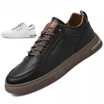 Мужские повседневные кожаные кроссовки, водонепроницаемая вулканизированная обувь, мужские удобные весенние кроссовки 2024, мужская повседневная обувь, большие размеры 39-44 41
