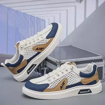 Мужские повседневные кожаные кроссовки, вулканизированная обувь, мужские удобные весенние кроссовки 2024, мужская повседневная обувь 39 бежевый