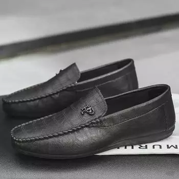 Мужские повседневные кожаные туфли без застежек - Коллекция Лето 2024 42