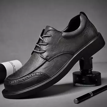 Мужские повседневные кожаные туфли дерби 39 чёрный