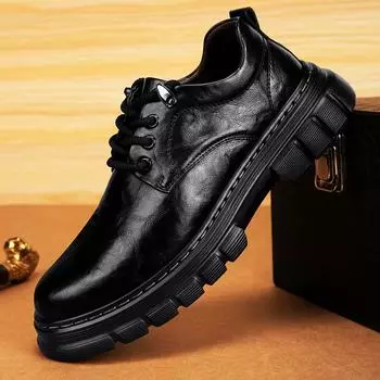 Мужские повседневные кожаные туфли для отдыха на природе, повседневные кожаные мужские туфли-оксфорды, классические туфли ручной работы для торжественного вечера, кроссовки 39 чёрный