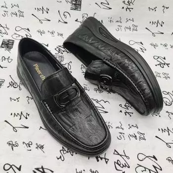 Мужские повседневные кожаные туфли из натуральной коровьей кожи Мужские повседневные туфли Мужские повседневные туфли 38 чёрный