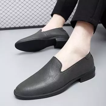 Мужские повседневные кожаные туфли, мокасины, легкие удобные туфли на плоской подошве для вождения и свадьбы 39 чёрный