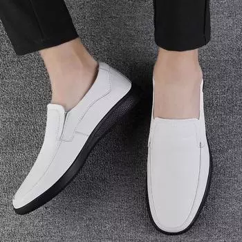 Мужские повседневные кожаные туфли мужские туфли Doudou из натуральной коровьей кожи деловые повседневные ленивые мужские туфли из бархата и хлопка маленькие кожаные туфли 38